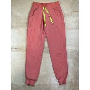 Figs Womens Technical Collection Zamora Jogger Scrub Pants Size XXS Coral Pink
